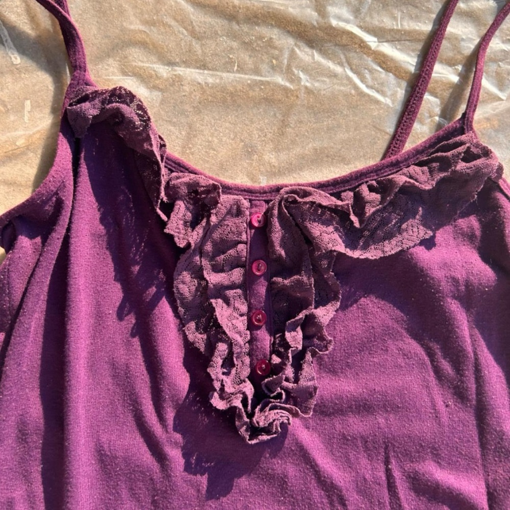 Aqua Blu Purple Ruffled Camisole - Picture 2 of 4